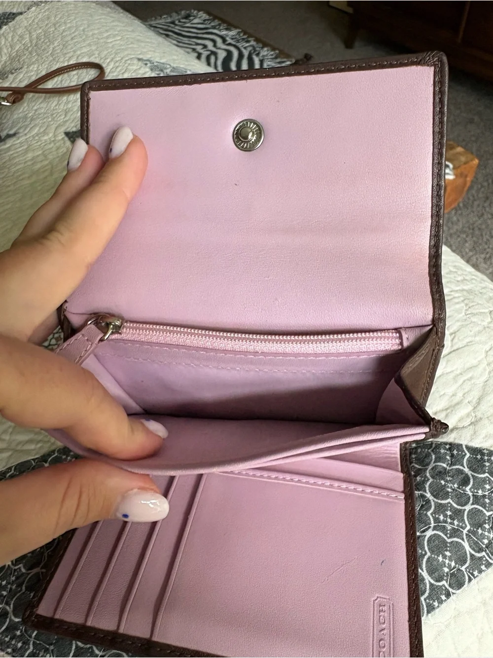 Y2K Coach wallet- Brown and pink